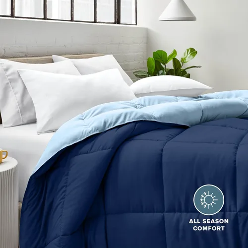 Miniatura 9 de Bare Home - Edredón individual o individual extra largo, colores reversibles, alternativa al plumón de ganso, ultrasuave, serie 1800 de primera 10