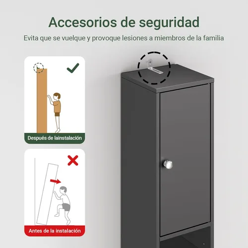 Miniatura 4 de Haotian - Gabinete estrecho de almacenamiento para baño, organizadores altos y delgados para baño y almacenamiento para espacios pequeños, gabinete