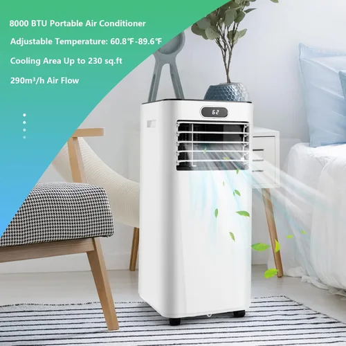 Miniatura 2 de PETSITE Aire acondicionado portátil, unidad de refrigeración de CA 3 en 1 deshumidificadora, función de ventilador y enfriador de aire, control