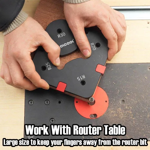 Miniatura 5 de TOOLCOOL Router Corner Radius Template Router Radius Jig Aleación de aluminio Esquina Guía de enrutamiento Conjunto Uso con enrutador de mesa