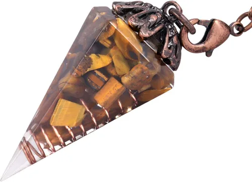 Miniatura 3 de TUMBELLUWA - Péndulo de punta de cristal facetado para reiki para radiestesia de adivinación, piedras de cuarzo hexagonal curativas, péndulo