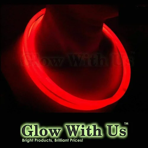 Glow Sticks - Collares al por mayor a granel, 600 collares rojos de 22 pulgadas, color brillante, brillo 8-12 horas, conector prefijado, embalaje
