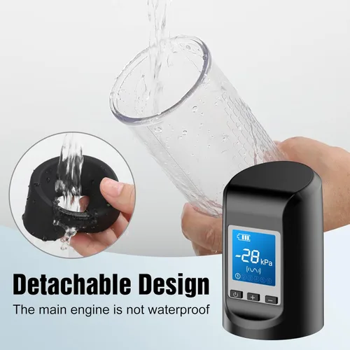 Miniatura 6 de Bomba de vacío eléctrica para pene masculino - Bomba de extensión y agrandamiento de pene con 6 modos de succión, bomba de pene para erecciones más