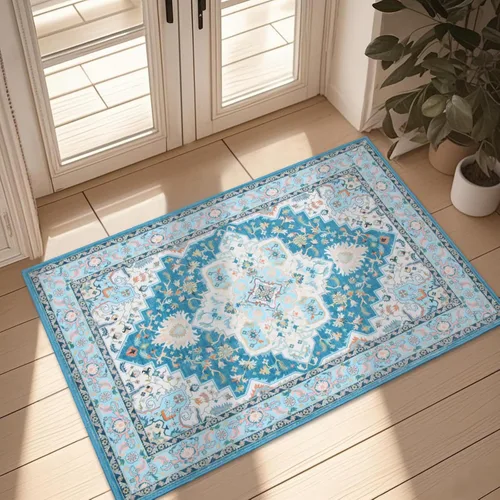 Miniatura 37 de WILLSUN Alfombras lavables de área, alfombras grandes antideslizantes de 5 x 7 pulgadas estilo bohemio para sala de estar, dormitorio, alfombra