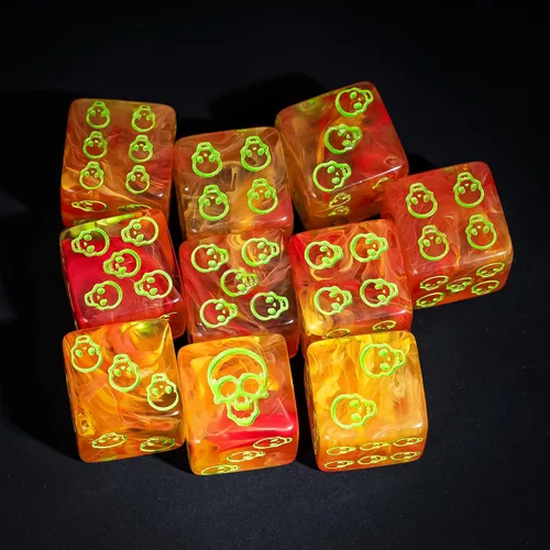Miniatura 15 de Juego de 10 dados D6 de 16 mm, juego de dados blancos de 6 lados para juegos de mesa RPG A-white
