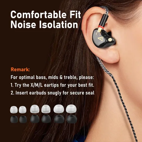 Miniatura 5 de Vibes 202 - Auriculares con cable - Auriculares HiFi in Ear Monitor - Auriculares profesionales con aislamiento de ruido - Sonido claro, graves