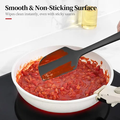 Miniatura 7 de espátula resistente al calor de 600ºF, espátula de silicona sin costuras de 28.8 cm de alto para cocina, apta para altas temperaturas, utensilio