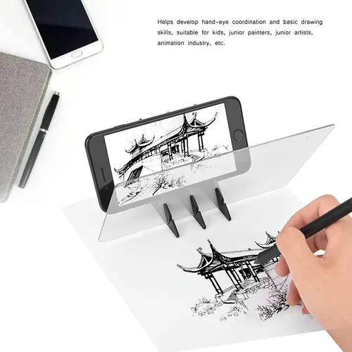Miniatura 6 de Ejoyous Tablero de plantilla portátil, caja de luz, tablero de dibujo, dibujo, espejo, reflejo, atenuación, copia, pintura, limitación, herramienta
