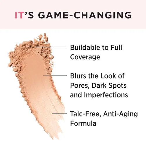 Miniatura 2 de IT Cosmetics CC+ Airbrush Perfecting Powder Foundation - Base de maquillaje en polvo prensado de cobertura ligera a completa, difumina poros