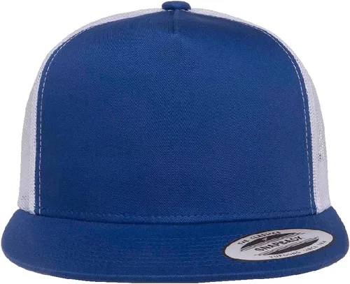 Miniatura 2 de The Hat Pros Yp Classics Yupoong 5 Panel Classic Trucker Cap Gorra Trucker con visera plana de alto perfil OSFM Snapback