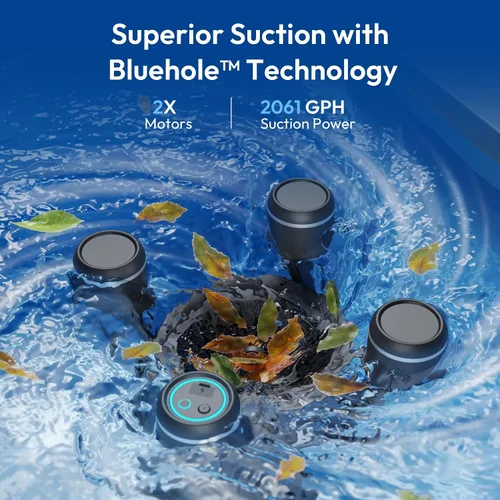 Miniatura 9 de BUBLUE F10 - Robot desnatador de superficie de piscina (actualización 2026), limpiador de piscina con control de aplicación, potente succión, filtro