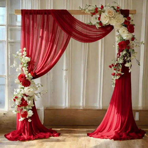 MDS Paquete de 1 panel de cortina de arco de boda (30 pulgadas de ancho x 20 pies de largo) tela de gasa transparente para boda, ceremonia,