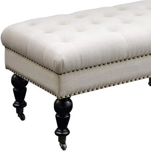 Miniatura 10 de Linon Isabelle - Banco de cama, 62 pulgadas, acabado espresso oscuro Natural