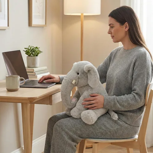 Miniatura 4 de WEIGEDU Elefante de peluche gris de 13" - Juguete de felpa para niños, niñas, bebés, para regalo de baby shower, para dormir, para cumpleaños