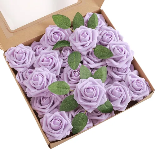 Miniatura 30 de Juego de flores artificiales, flores falsas para bricolaje, centros de mesa para bebé, ramo de novia, ramo de boda, arreglos de flores, velas
