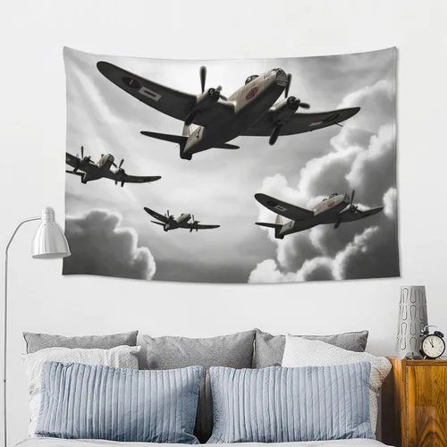 Miniatura 8 de VTCTOASY Tapiz estampado de la Segunda Guerra Mundial para colgar en la pared, bonito tapiz de pared para dormitorio, sala de estar, 60 x 40 pulgadas