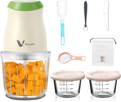 Miniatura 8 de Fabricante de Alimentos para Bebés, licuadora de alimentos para bebés de 600ML con 10 cuchillas, procesador de alimentos para bebés para alimentos