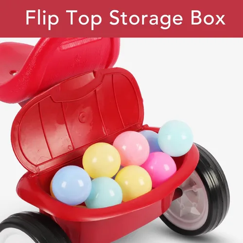 Miniatura 2 de Triciclo para niños pequeños, triciclo para niños con caja de almacenamiento abatible, asiento ajustable de 3 posiciones, diseño plegable