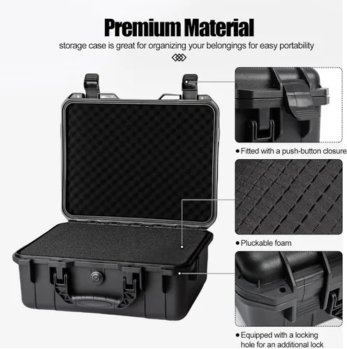 Miniatura 2 de Estuche rígido pequeño impermeable con inserto de espuma personalizable para bricolaje, protección portátil para cámara, drones, equipos