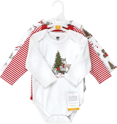 Miniatura 119 de Hudson Baby Body unisex de algodón de manga larga para bebé, leopardo rosa rojo
