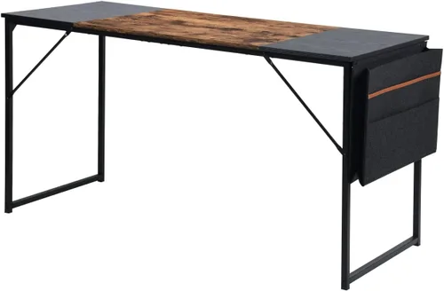 Miniatura 9 de FurnitureR Escritorio para computadora con bolsa de almacenamiento, escritorio de oficina en casa, escritorio de estudio, oficina, escritorio