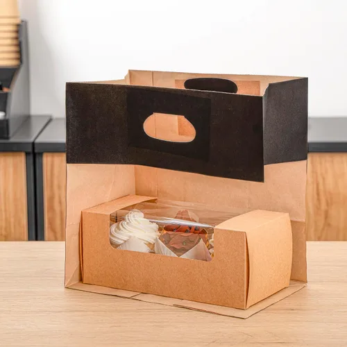 Miniatura 9 de Bag Tek Rectangle Paper Take Out Bag - with Handles - 11" x 7" x 11" - 100 count box