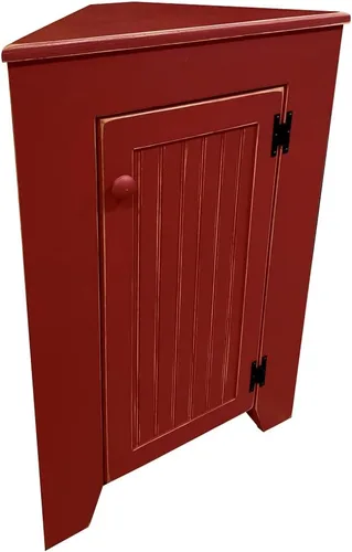 Miniatura 12 de Armario de esquina de madera maciza con puerta (salvia vieja)