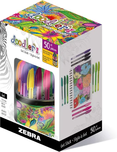 Miniatura 10 de Zebra Pen Doodler'z 41960 - Bolígrafo de tinta en gel, colores surtidos, 0.039 pulgadas, 60 unidades (41960)