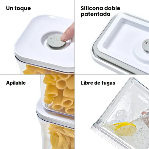 Miniatura 6 de VAKUEN Set Inicial Premium de Recipientes Herméticos de Almacenamiento de Alimentos y Máquina Selladora al Vacío, Juego de 4 Piezas con Sellador