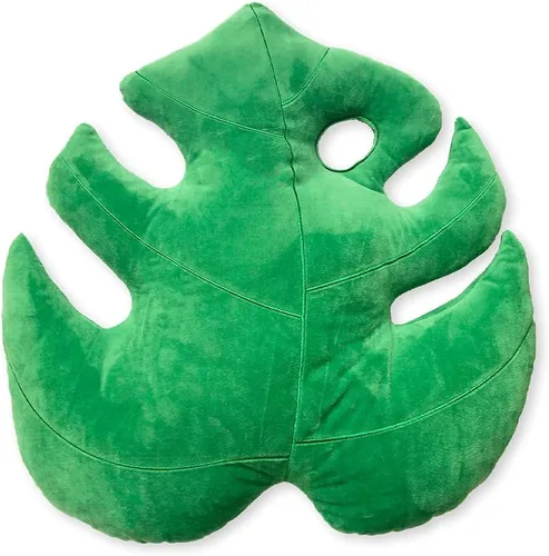 Miniatura 11 de Green Philosophy Co. Almohada de hojas de Monstera - Tierra Musgosa - Almohada de felpa grande y suave con forma de planta para sofá, cama o rincón