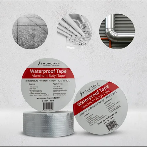 Miniatura 2 de Cinta multiusos de butilo de aluminio plateado impermeable – Lámina profesional de alta resistencia al calor plateada para sellar, parchear