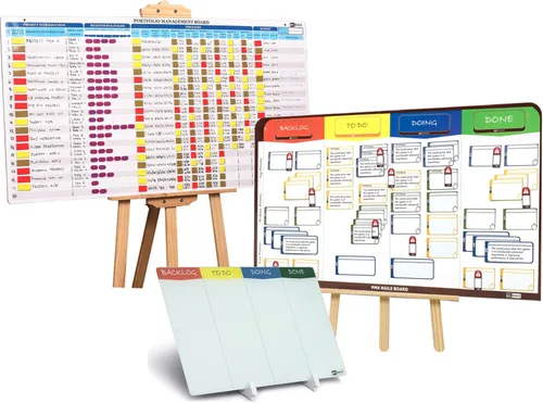 Juego de tablero de gestión de proyectos, conjunto combinado XXL. Kit de proyectos ágil de gestión de proyectos Mega Bundle Kit de proyecto Kanban