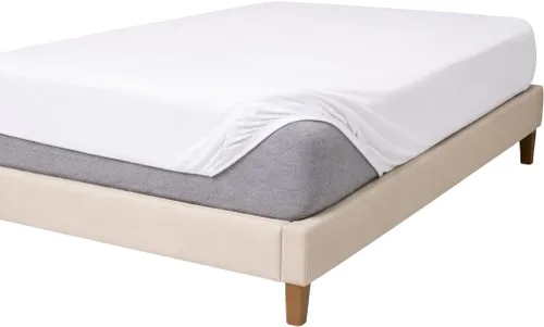 Miniatura 6 de Protector de colchón ajustable de tamaño individual, resistente al agua y al polvo, funda de poliéster silenciosa con falda elástica, lavable a