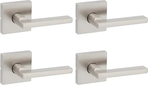 Miniatura 50 de Kwikset Halifax Manija interior de puerta de privacidad con cerradura, manija de puerta para baño y dormitorio, cerradura de botón de presión sin