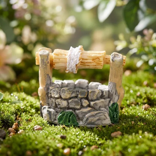 Miniatura 5 de BESPORTBLE Juego de 24 figuras de pozo de agua en miniatura: accesorios de jardín de hadas para decoración de micro paisajes, kit de adornos de pozo