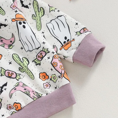 Miniatura 55 de YINGISFITM Conjunto de camisa de calabaza de Halloween para bebé, niña, niño, sudadera y pantalones para otoño e invierno