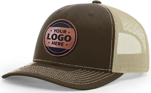 Miniatura 39 de Sombrero de parche de cuero de camionero personalizado grabado con láser