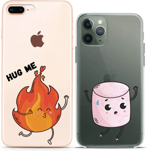 Miniatura 14 de Fundas a juego para parejas compatibles con iPhone 16 15 14 13 12 11 Pro Max Mini Xs X 6s 8 Plus 7+ Xr 10 SE 5 pares Kawaii Sweet Cute Slim Print