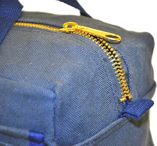 Miniatura 6 de Bolsa de lona encerada multiusos estilo militar, resistente al agua, correa ajustable, totalmente forrada, cierre de doble cremallera, uso pesado