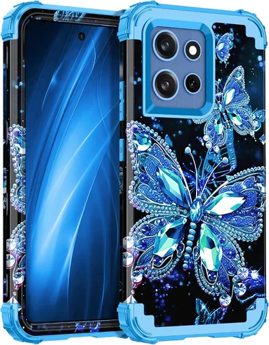 Miniatura 17 de Miqala Funda para Moto G Play 5G 2024, que brilla en la oscuridad, tres capas, resistente, a prueba de golpes, protección de cuerpo completo