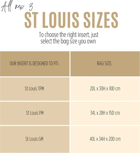 Miniatura 3 de Organizador de bolsas para St Louis PM Organizador de bolsas St Louis GM Tote Bag Inserto hecho a mano 0.118 in Fieltro Premium Snug Robusta