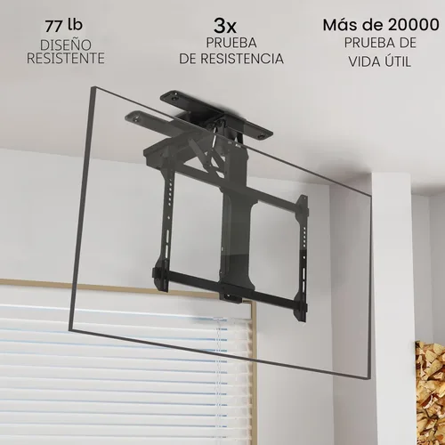 Miniatura 5 de VIVO Soporte eléctrico para TV de techo abatible y giratorio para pantallas de 32 a 70 pulgadas, montaje VESA de techo plano motorizado grande