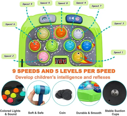 Miniatura 2 de Juego de Golpear Topos para Niños Pequeños, Juguetes para Niños y Niñas de 3-12 Años, Juego de Golpear Topos para Niños, Regalos para Niños de 3 4 5
