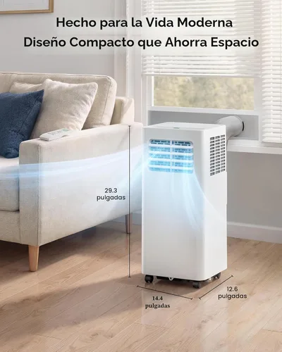 Miniatura 7 de EUHOMY Aire acondicionado portátil de 14,000 BTU, aire acondicionado portátil 4 en 1 para habitaciones de hasta 650 pies cuadrados con fresco