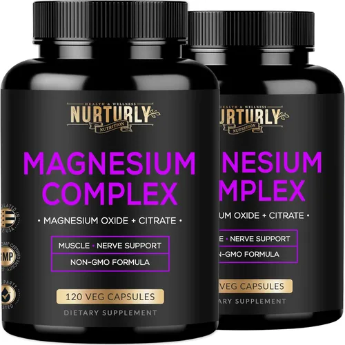 Suplemento complejo de citrato y óxido de magnesio de 500 mg – Alta absorción máxima fuerza – Ayuda a apoyar la densidad ósea y fuerza, músculos,