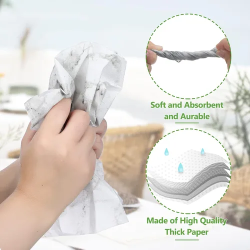 Miniatura 4 de Zonon 200 toallas de mano de papel para baño, toallas de mano desechables de mármol, toallas decorativas de mármol para cena, servilletas