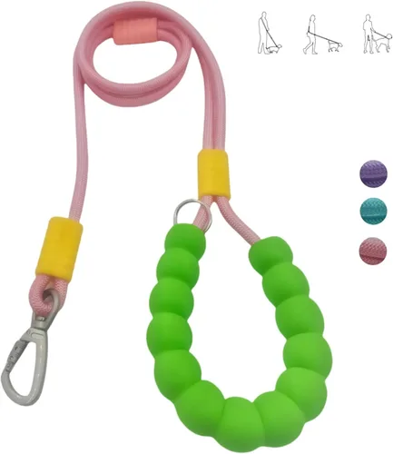 Miniatura 11 de Correa de perro manos libres, cintura elástica ajustable y correa cruzada con mango cómodo, cuerda de nailon resistente para perros pequeños a Negro