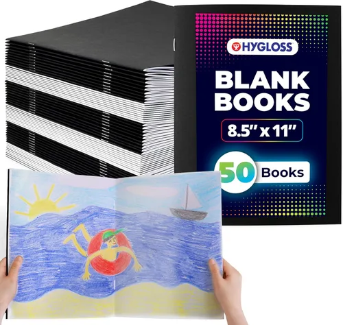 Miniatura 8 de Hygloss Libros en Blanco - Paquete de 10 unidades – 8.5" x 11" A4 Varios Colores – Libros en Blanco de Tapa Blanda para Niños para Escribir
