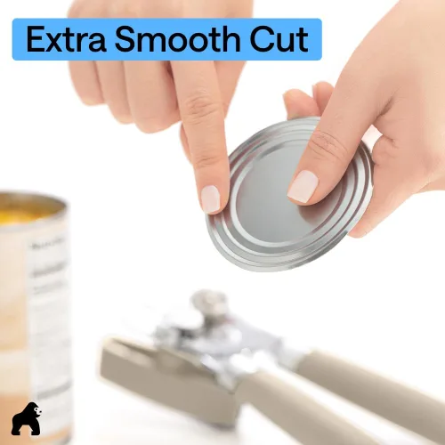 Miniatura 8 de GORILLA GRIP - Abridor de latas manual de acero inoxidable resistente con borde liso y abridor de botellas, mango suave y cómodo, perilla giratoria