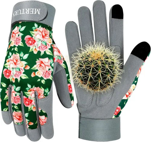 Guantes de jardinería para mujer, de cuero resistente, a prueba de espinas, guantes de trabajo para mujer